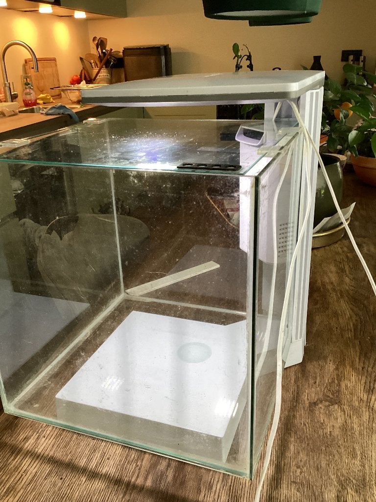 Aquarium Cube Superfish, Ophalen, Zo goed als nieuw, Leeg aquarium, Inclusief deksel