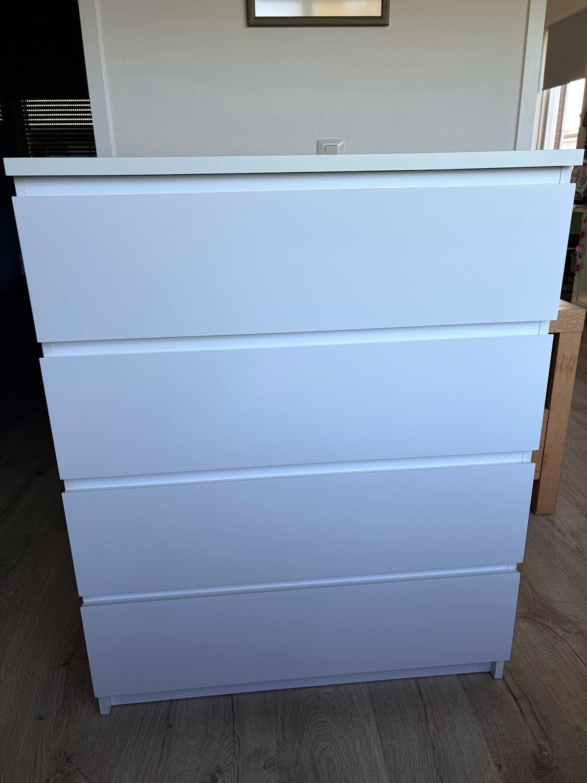 Witte ladekast met 4 laden type Malm, Ophalen, Kunststof, 100 tot 150 cm, 50 tot 100 cm