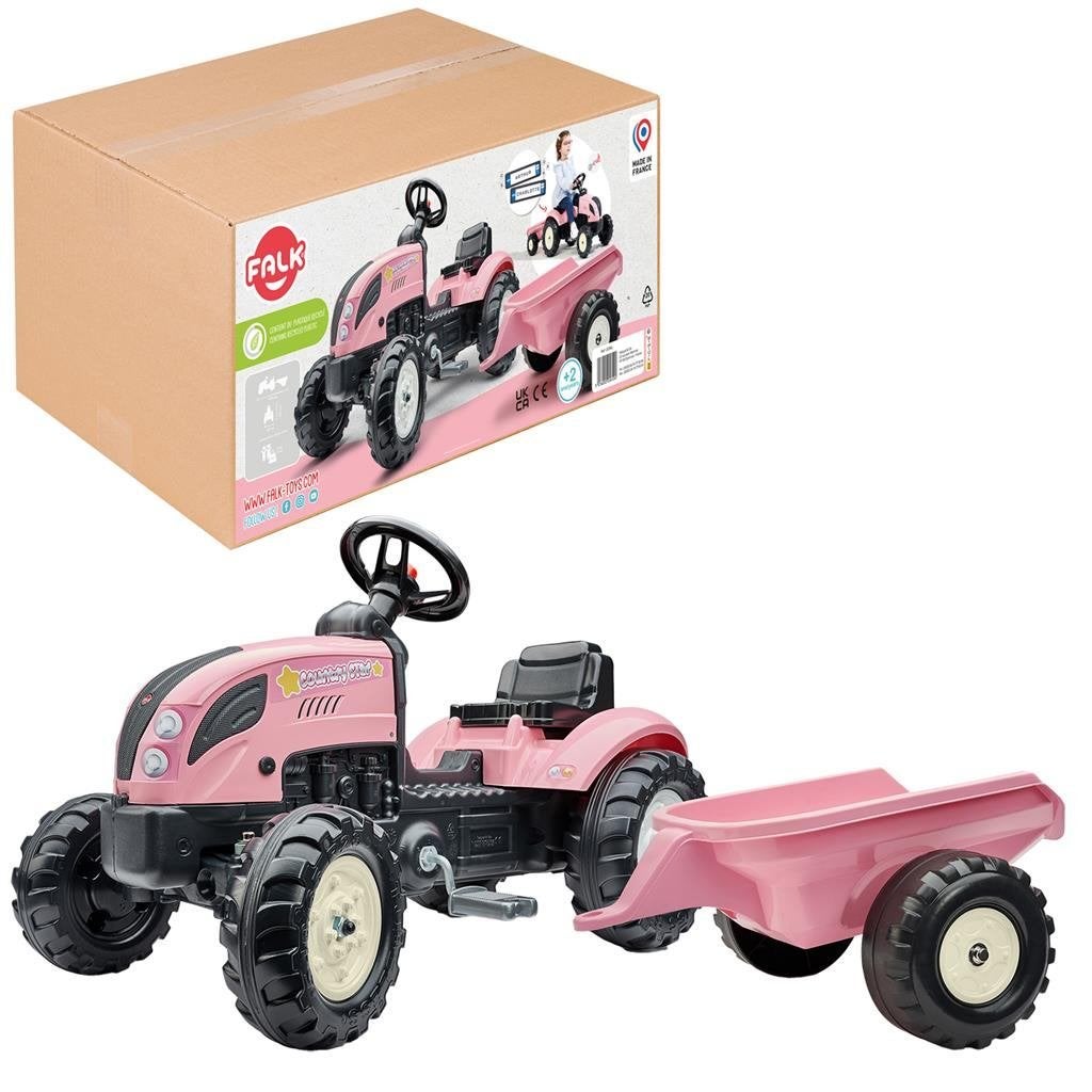Falk Tractor Country Farmer Set Roze of groen, Kinderen en Baby's, Ophalen of Verzenden, Nieuw, Trapvoertuig