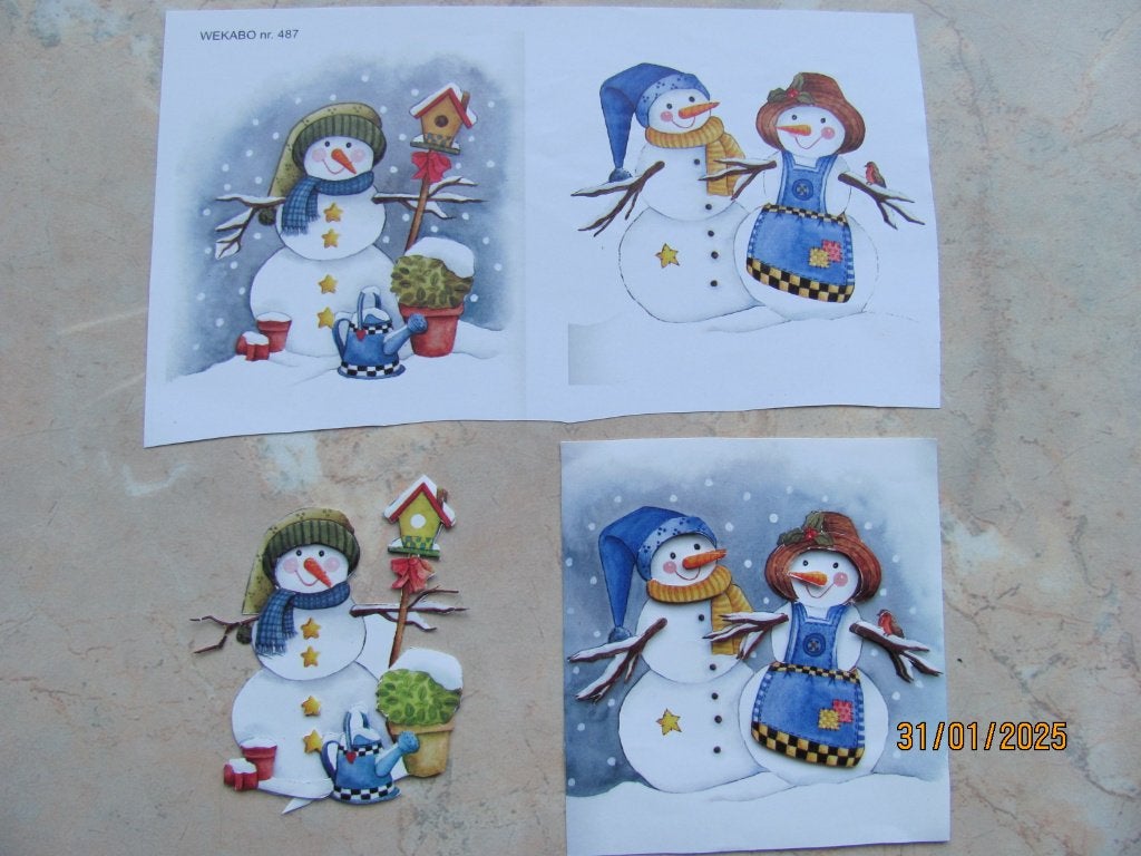 NIEUWSTAAT restant KNIPVEL + figuurtjes SNEEUWPOP Wekabo 487, Ophalen of Verzenden, Zo goed als nieuw, Kerst, Knipvel