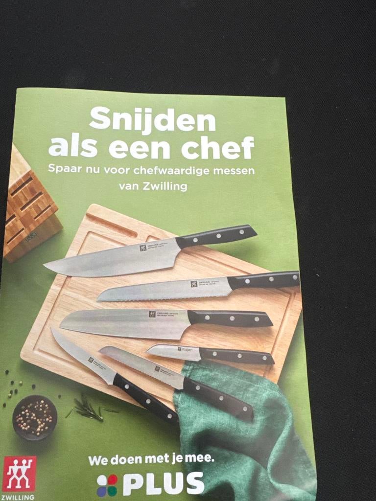 Plus messen van Zwilling - 2 volle spaarkaarten, Huis en Inrichting, Keuken | Bestek, Ophalen of Verzenden, Nieuw, Rvs of Chroom