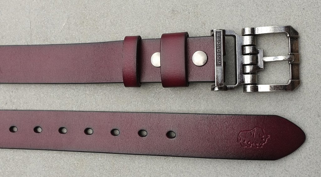 leren herenriem DS057 ''Bison Denim'' 120 x 3,7 cm nieuw, Bruin, Echt leder, Nieuw, Ophalen of Verzenden