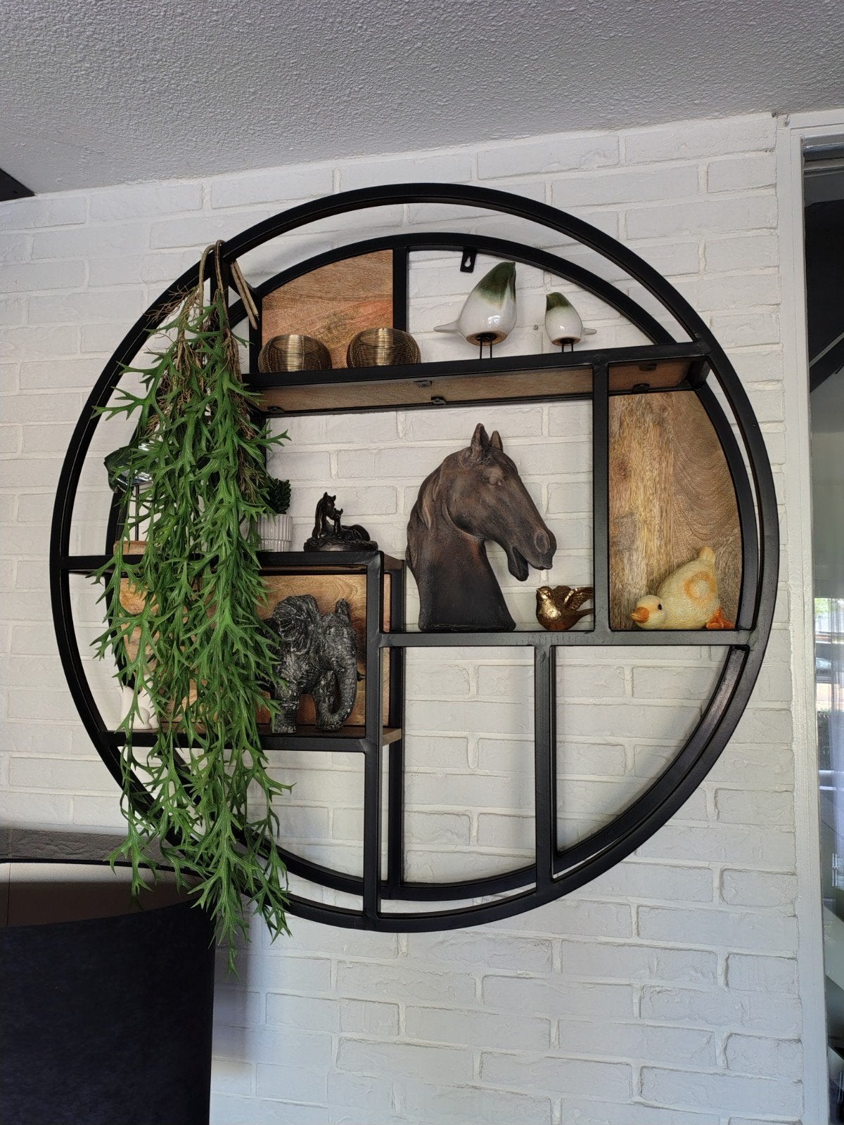Wandrek rond, Huis en Inrichting, Woonaccessoires | Wanddecoraties, Ophalen, Zo goed als nieuw, Zwart, Metaal