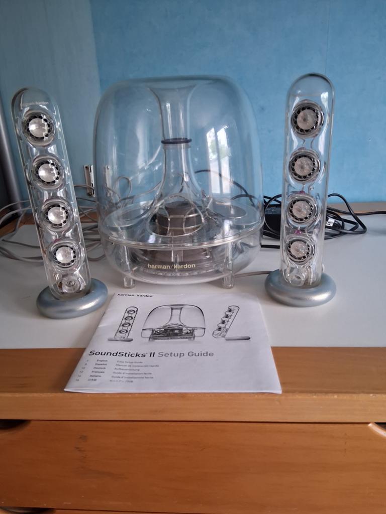 Harman Kardon SoundSticks II 2.1 Speakerset, Zo goed als nieuw, 60 tot 120 watt, Complete surroundset, Ophalen