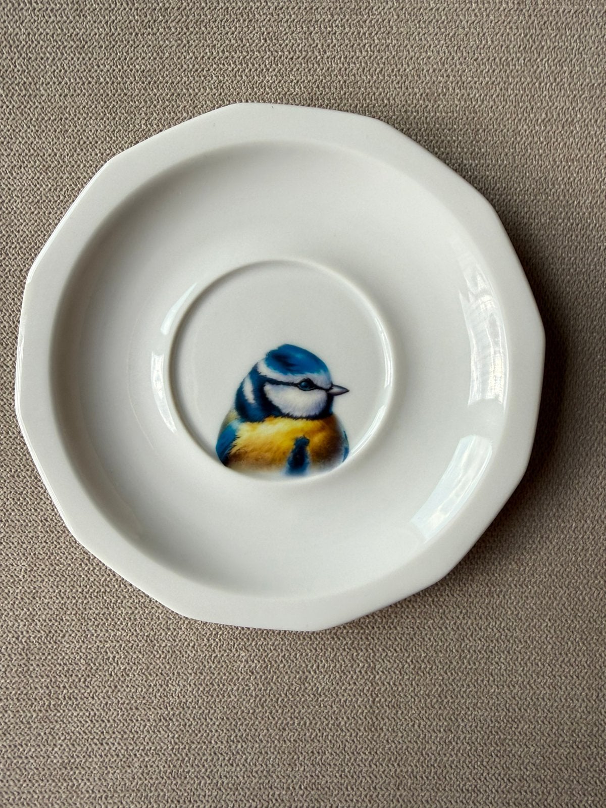 Vintage Bavaria porseleinen bordje pimpelmees, Ophalen of Verzenden