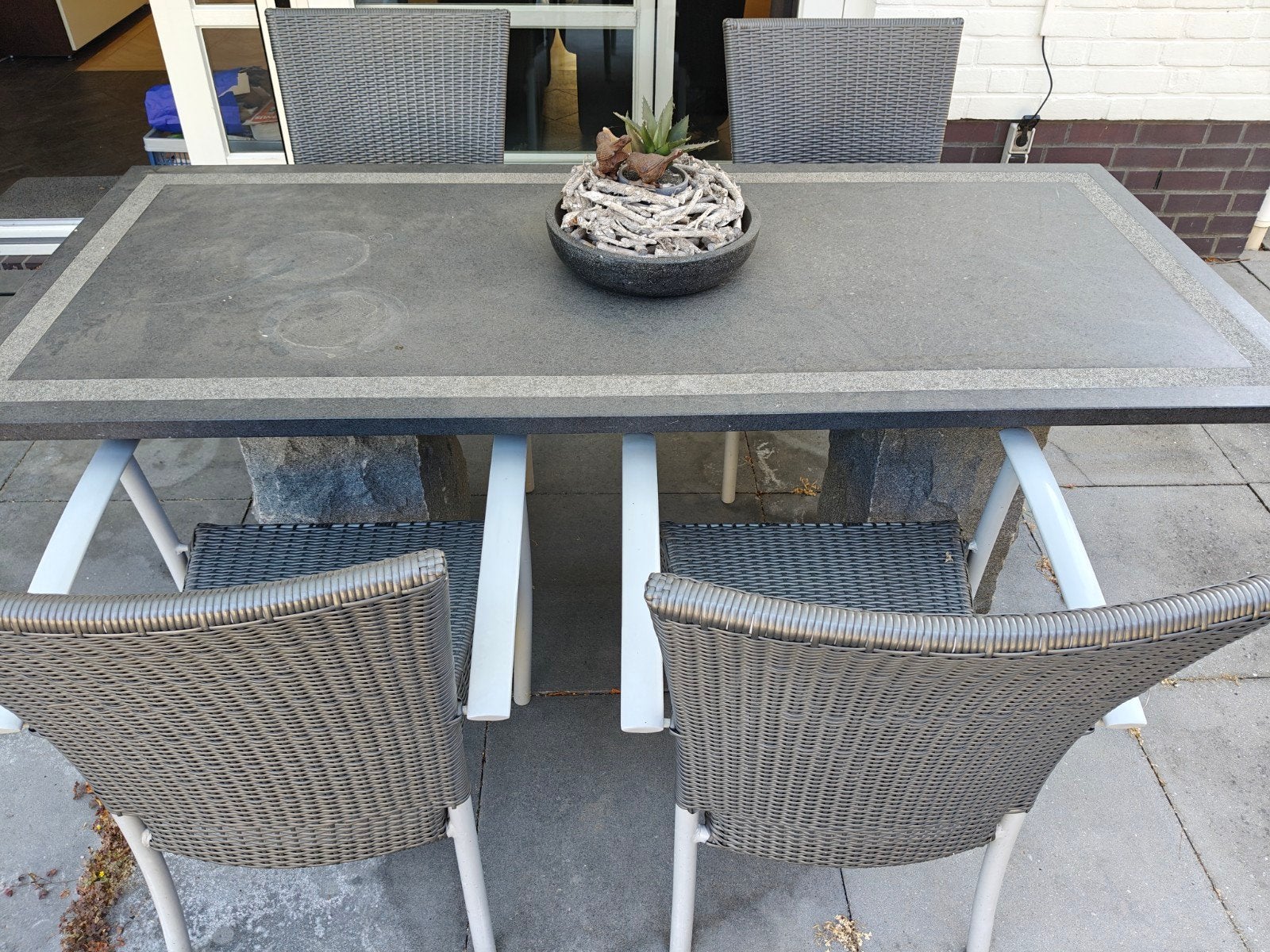 natuurstenen buitentafel, Tuin en Terras, Tuinsets en Loungesets, Ophalen, Gebruikt, Overige materialen