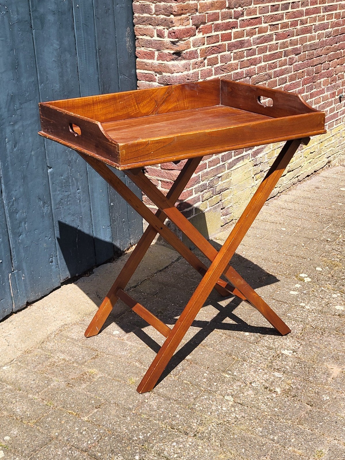Vintage houten dienbladtafel - inklapbaar, Ophalen