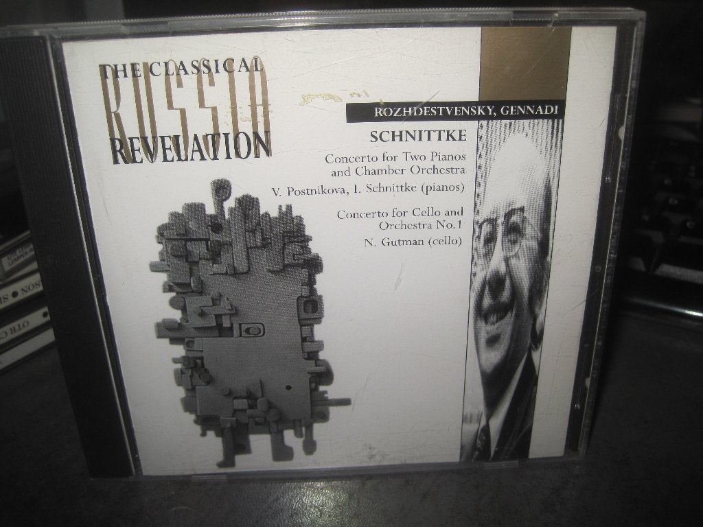 Schnittke Concerto for two pianos/Cto for cello Russian Rev, Ophalen of Verzenden, Classicisme, Zo goed als nieuw, Kamermuziek