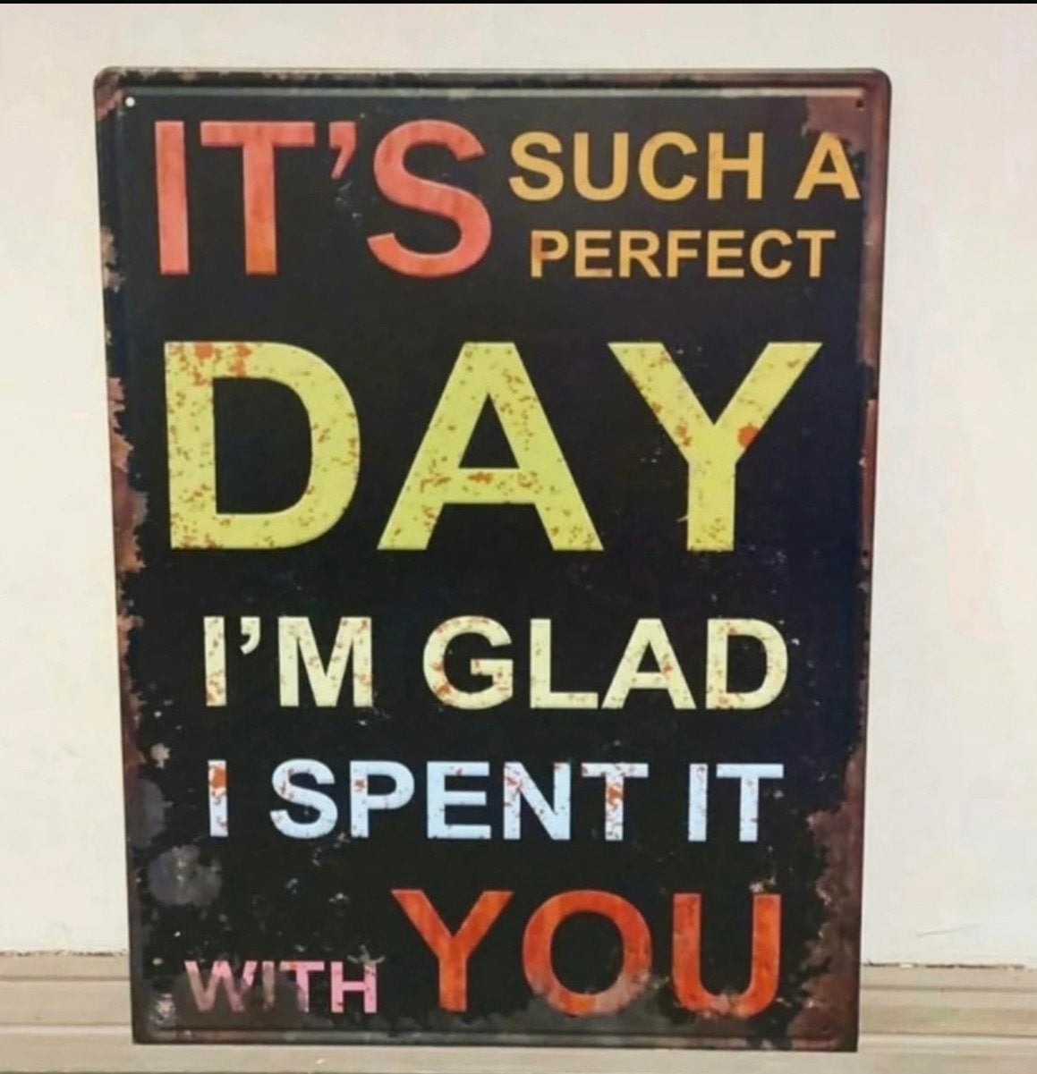 Wandbord tekstbord vintage look industrieel, Tekstbord, Metaal, Clayre&Eef, 30 cm
