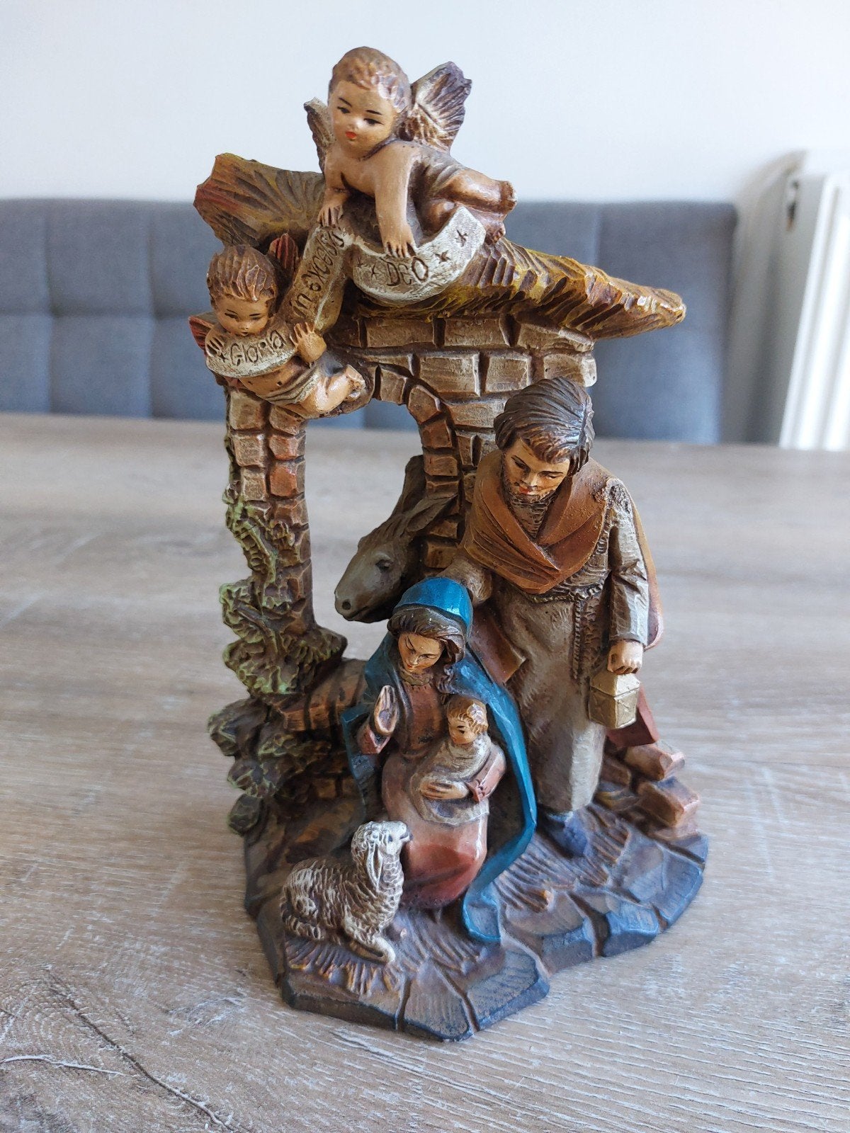 kerststal nativity beeld jozef Maria Jezus engel schaap, Diversen, Ophalen of Verzenden, Gebruikt