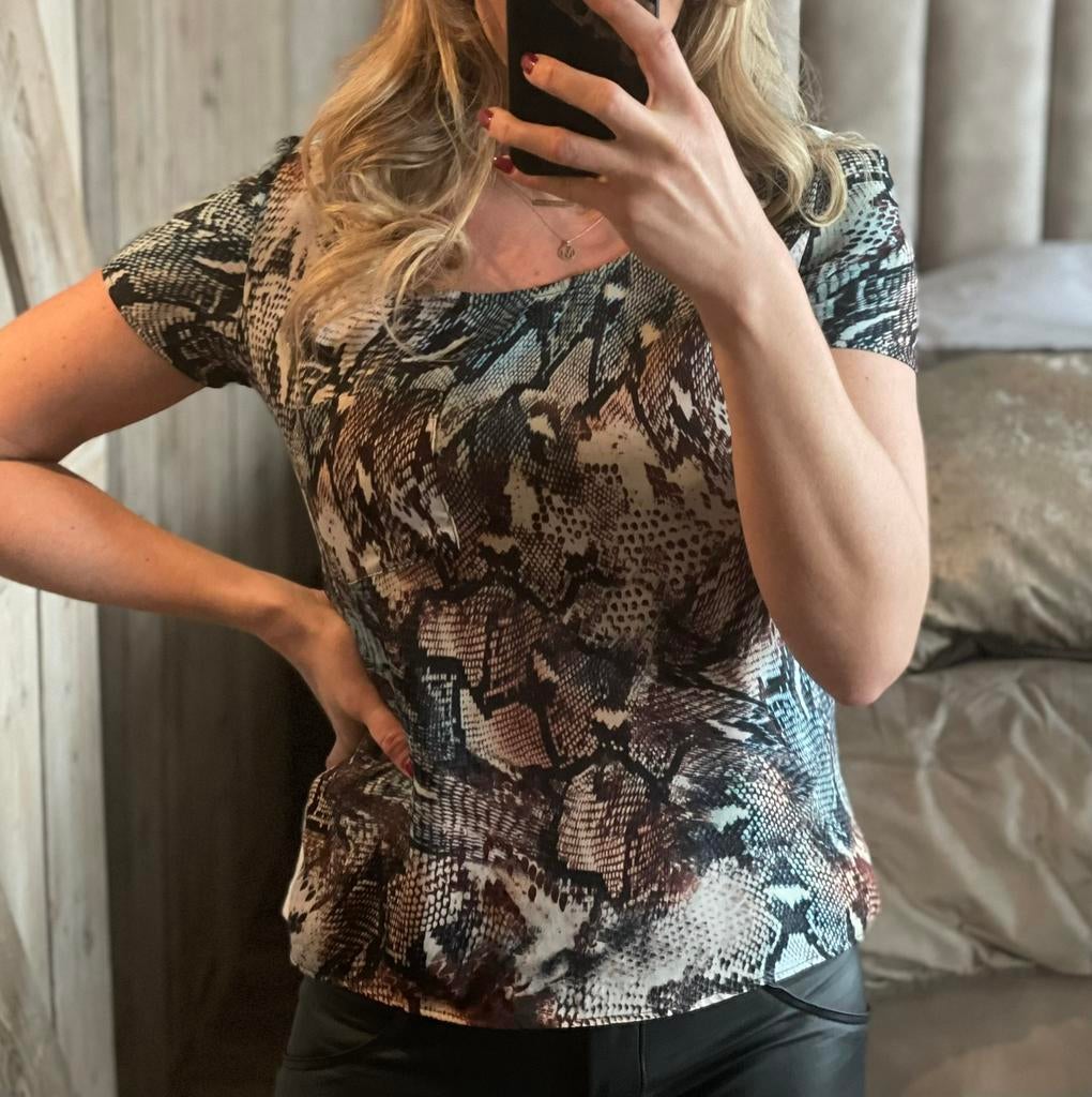 Supertrash bodsha top met snakeprint maat S, Kleding | Dames, Tops, Overige kleuren, Ophalen of Verzenden, Zo goed als nieuw, Korte mouw