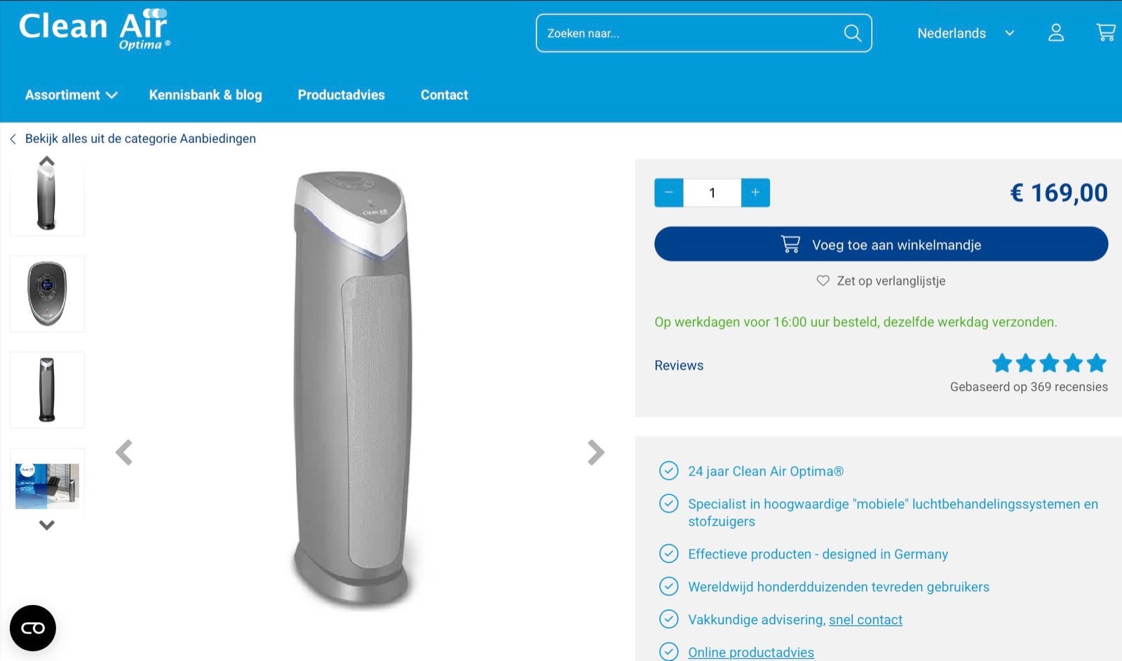 Clean Air Optima Luchtreiniger - Voor schone lucht, Ophalen, Nieuw, Luchtreiniger