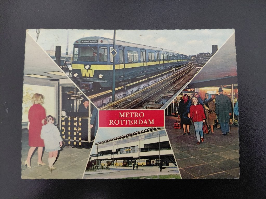 Metro Rotterdam, CS - Zuidplein, stempel Krimpen a/d IJssel, Verzenden, Gebruikt, Bus of Metro, Kaart of Prent