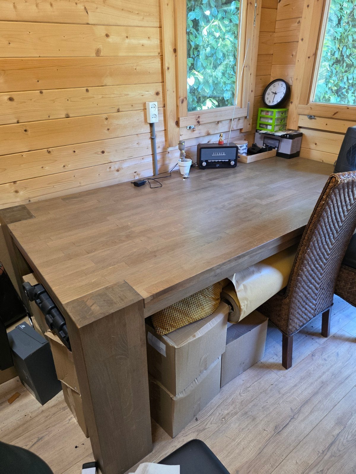 Eikenhouten tafel 200x100 cm, Ophalen, Gebruikt, Eikenhout, 50 tot 100 cm