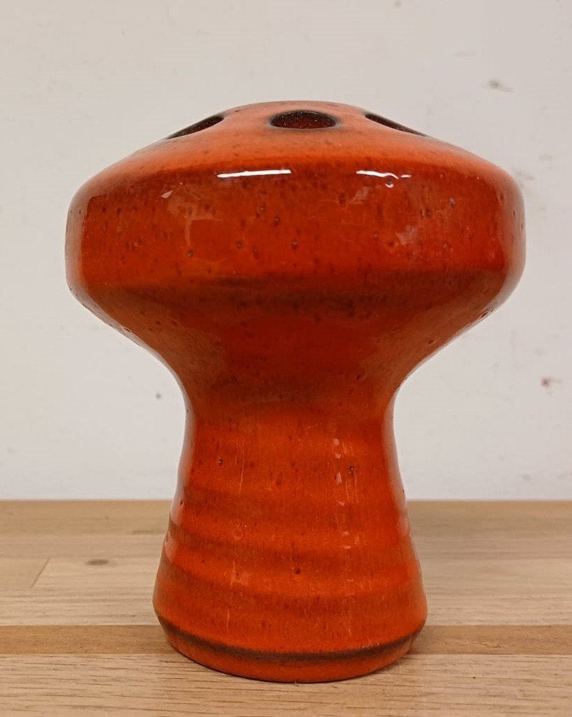 Vintage Ikebana vaas - oranje bol, Ophalen of Verzenden