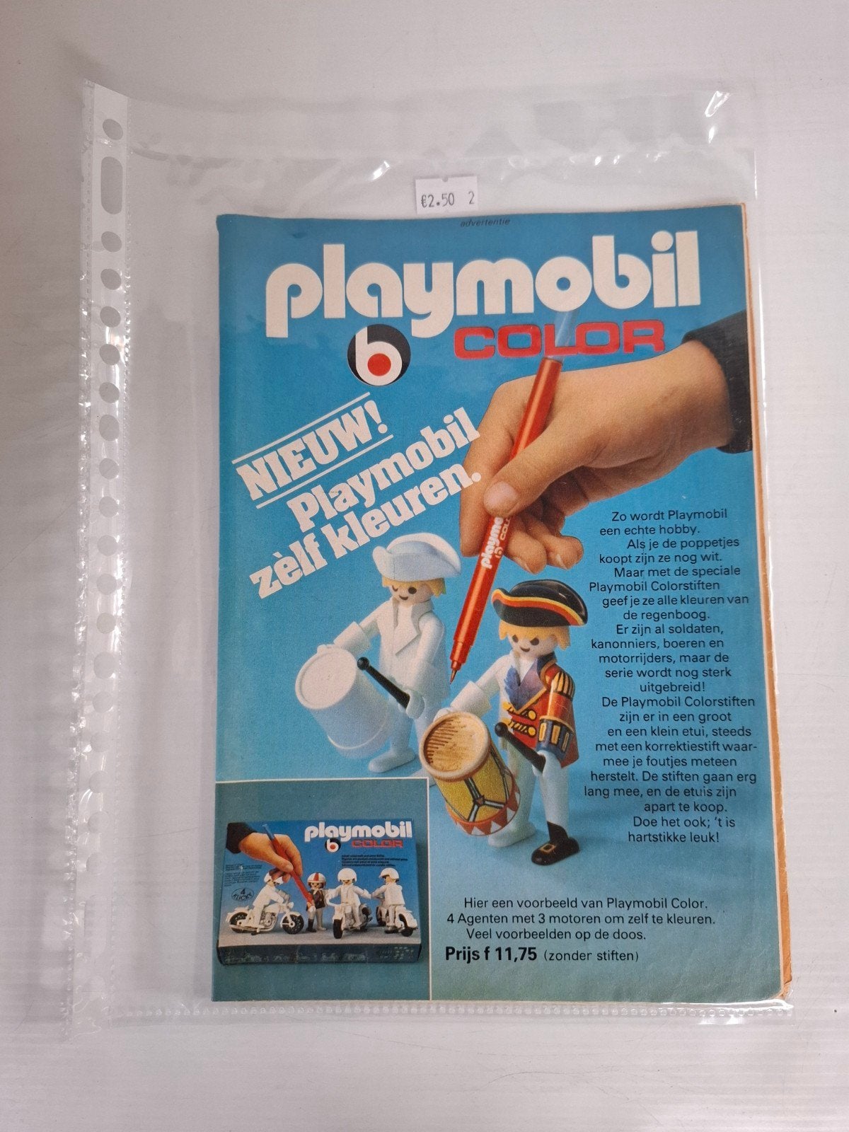 Vintage Playmobil Color reclame advertentie #2, Ophalen, Gebruikt, Complete set, Overige typen