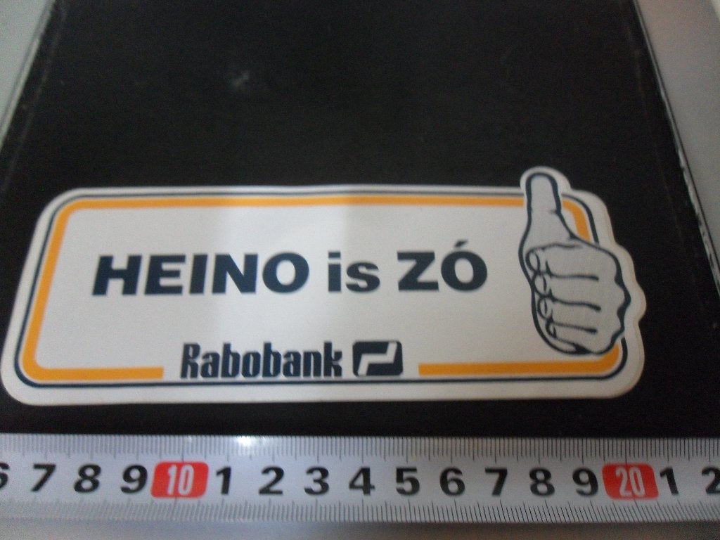 sticker HEINO is Zo  Rabobank, Verzamelen, Stickers, Ophalen, Zo goed als nieuw