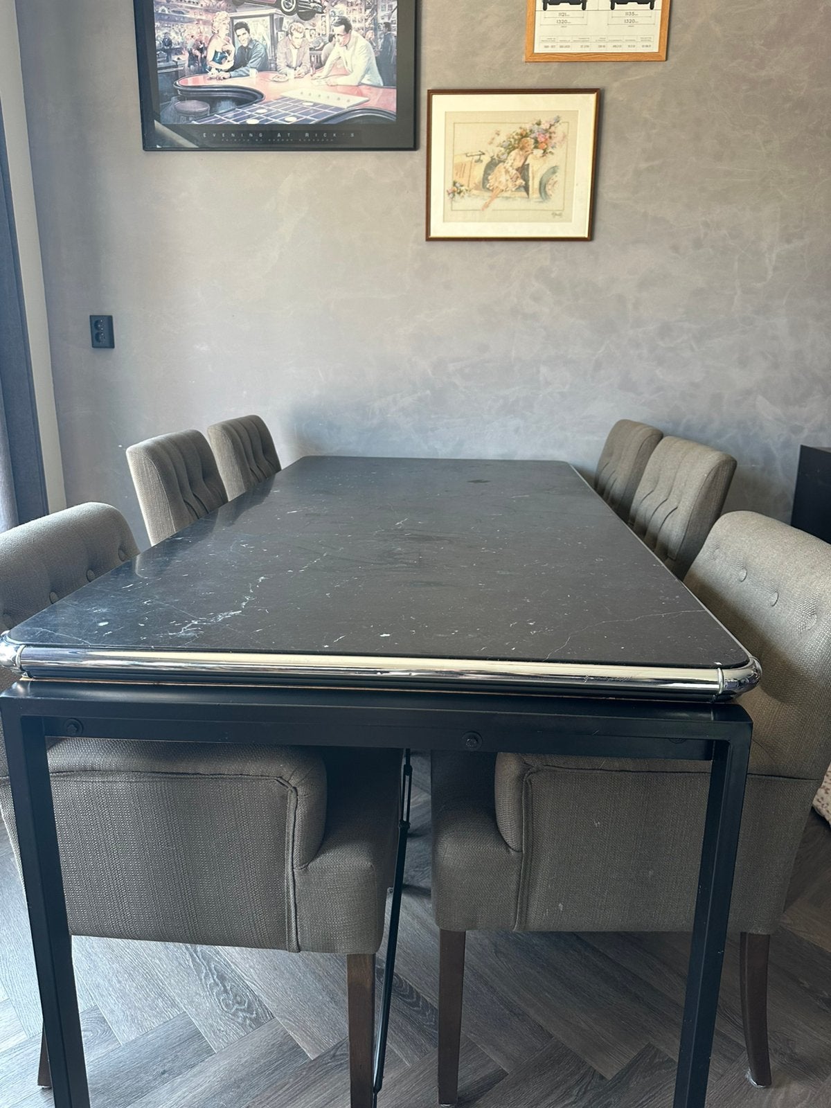 echte marmer zwarte tafel., Ophalen, Gebruikt, 50 tot 100 cm, 150 tot 200 cm