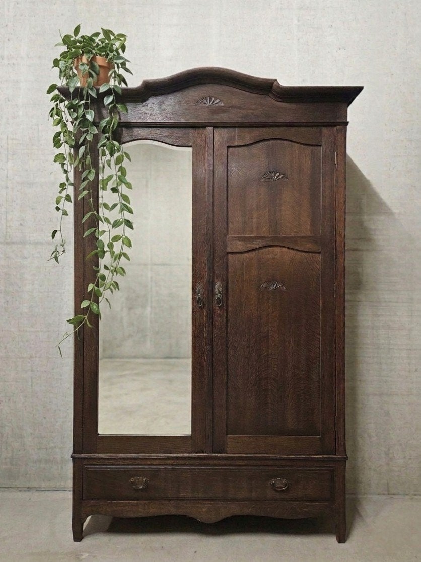 🌿Antieke XL Art Deco meidenkast vintage kast demontabel, Ophalen of Verzenden