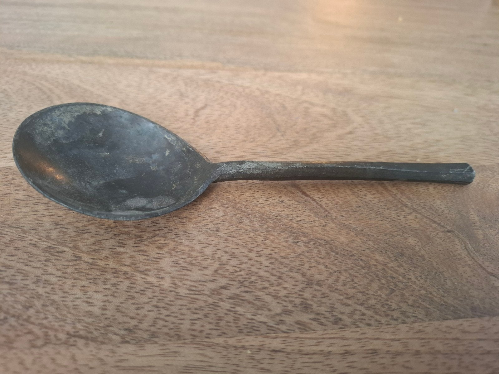 Antieke tinnen lepel met keurmerk - 17e/vroege 18e eeuw, Antiek en Kunst, Ophalen of Verzenden