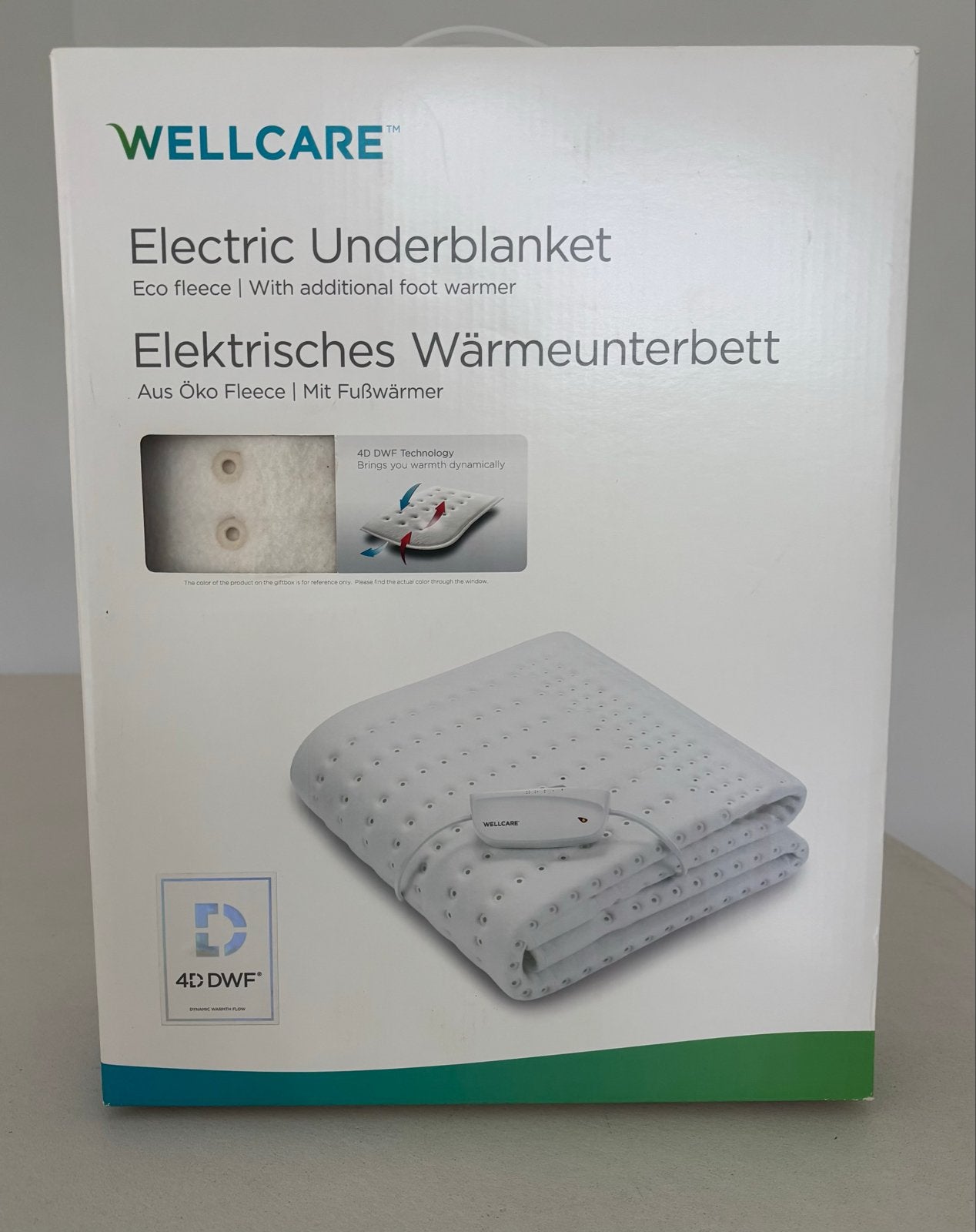 Wellcare Elektrische Onderdeken - nieuw Eco & Voetverwarmer, Ophalen of Verzenden, Nieuw, Wit, Deken of Dekbed