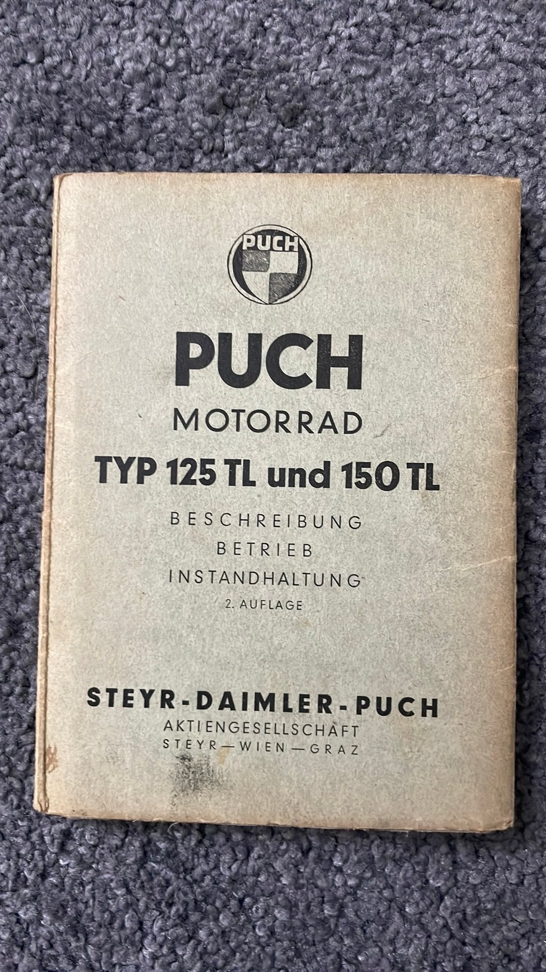 Instructieboekje Puch 125 TL en 150 TL - Duits, Motoren, Ophalen of Verzenden, Overige merken