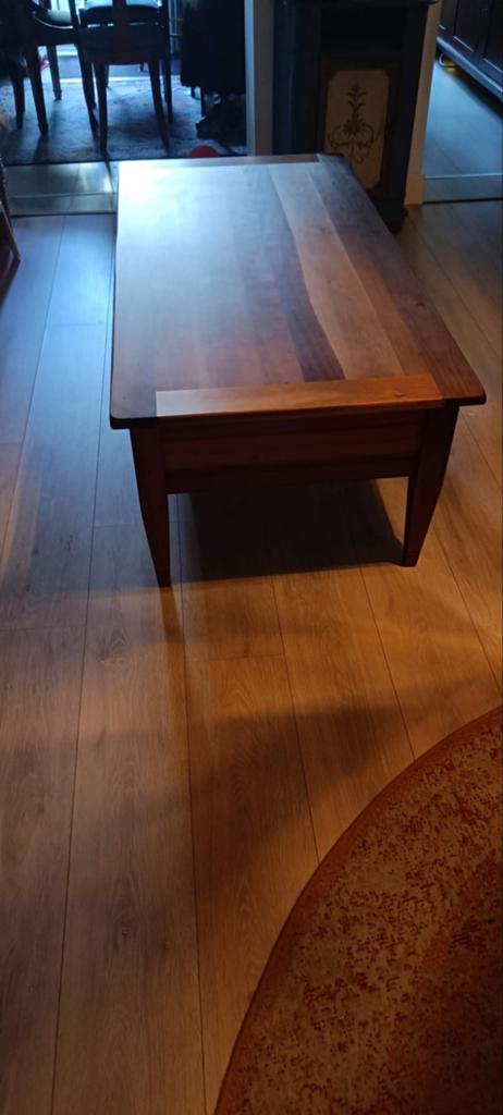 Nette kersenhouten salontafel met 6 lades en uitschuifplank, Ophalen, 100 tot 150 cm, Klassiek, 50 tot 100 cm