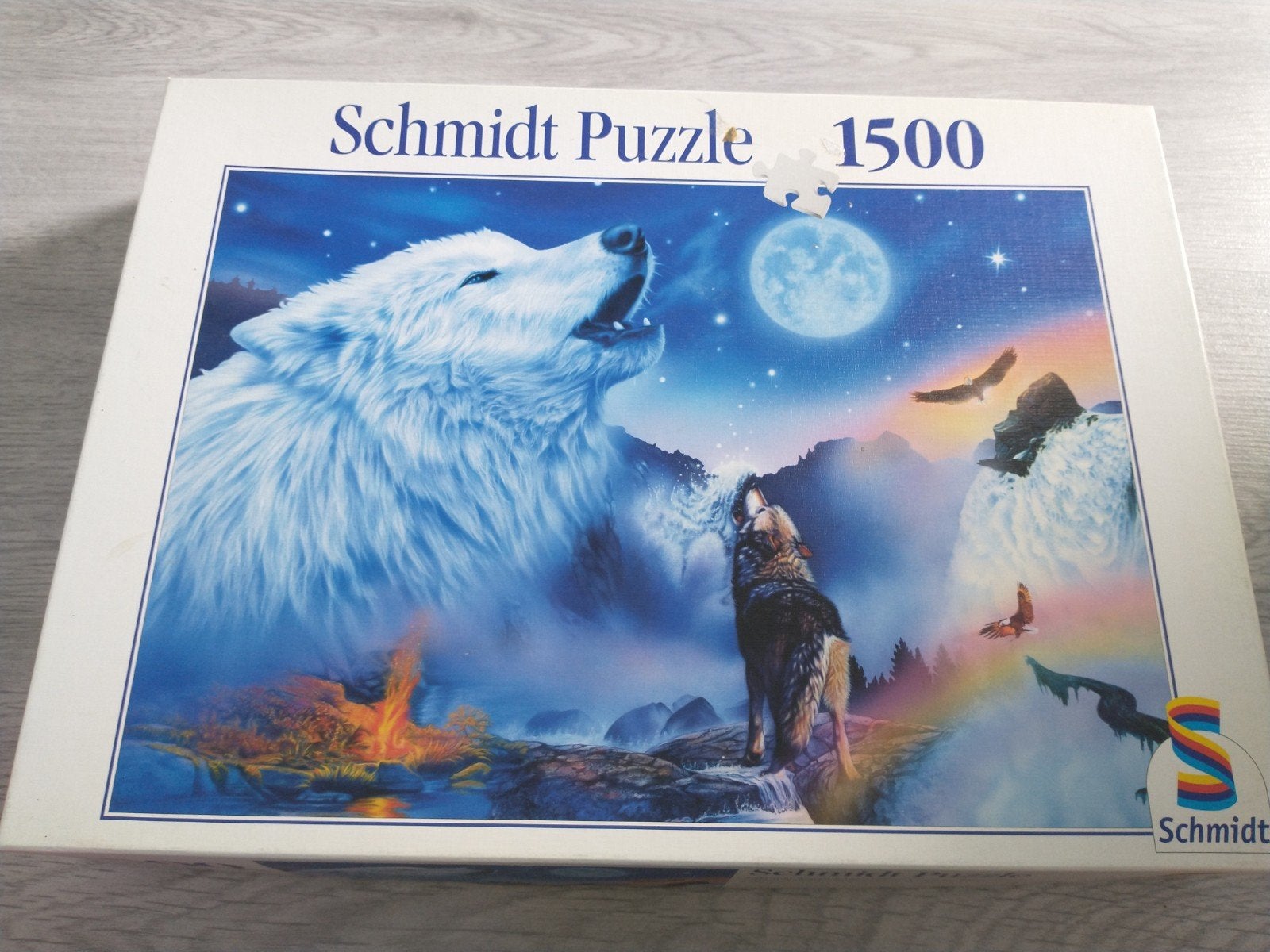Schmidt puzzel 1500 stukjes huilende wolven, Ophalen of Verzenden, 500 t/m 1500 stukjes, Zo goed als nieuw, Legpuzzel