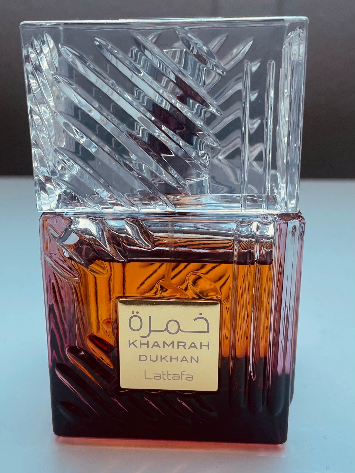 Khamrah Dukhan Lattafa EDP 75 ml Man, Ophalen of Verzenden, Gebruikt, Parfumfles, Gevuld