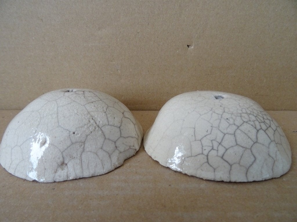 Curiosa wierookhouder set wierookhouders raku keramiek 9cm, Ophalen of Verzenden