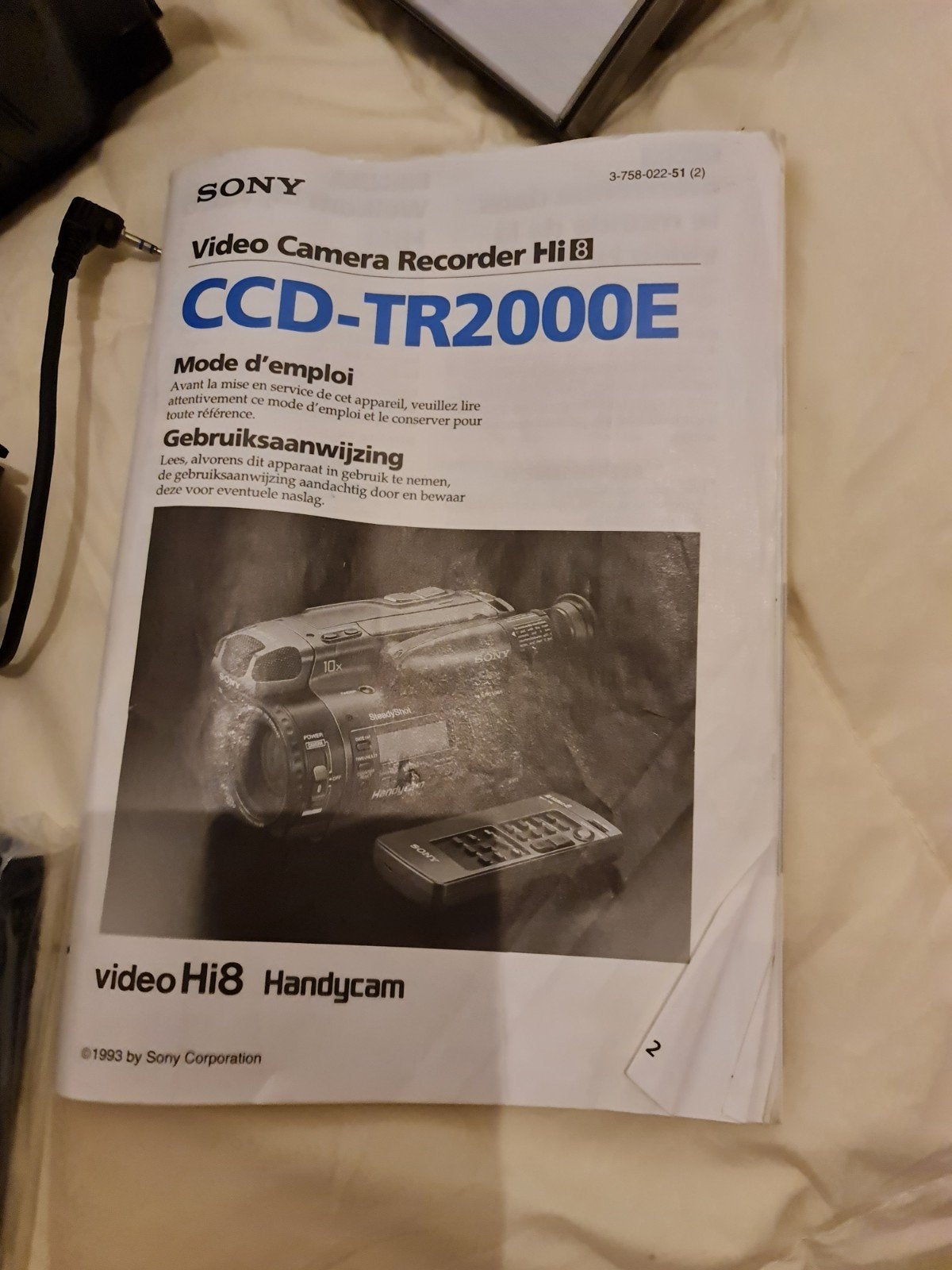 Sony Video Camera Recorder Hi8 CCD-TR2000E met accessoires, Audio, Tv en Foto, Ophalen