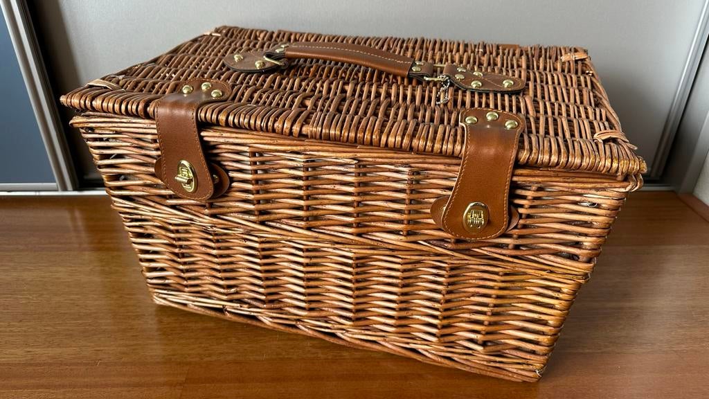 Vintage Picknickmand Compleet met Servies en Koffiekan, Ophalen of Verzenden, Nieuw