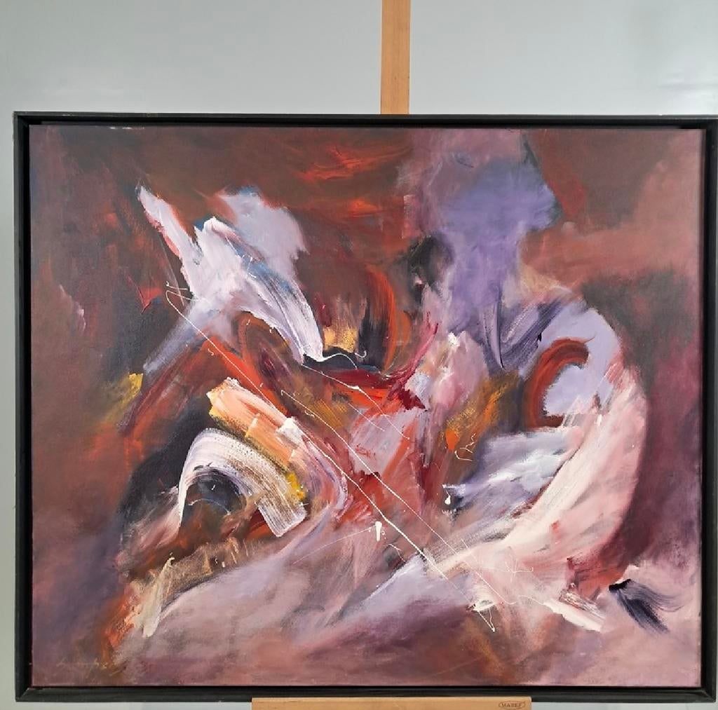 Schilderij Mieke Sampers Rapsody in red 1993, Ophalen
