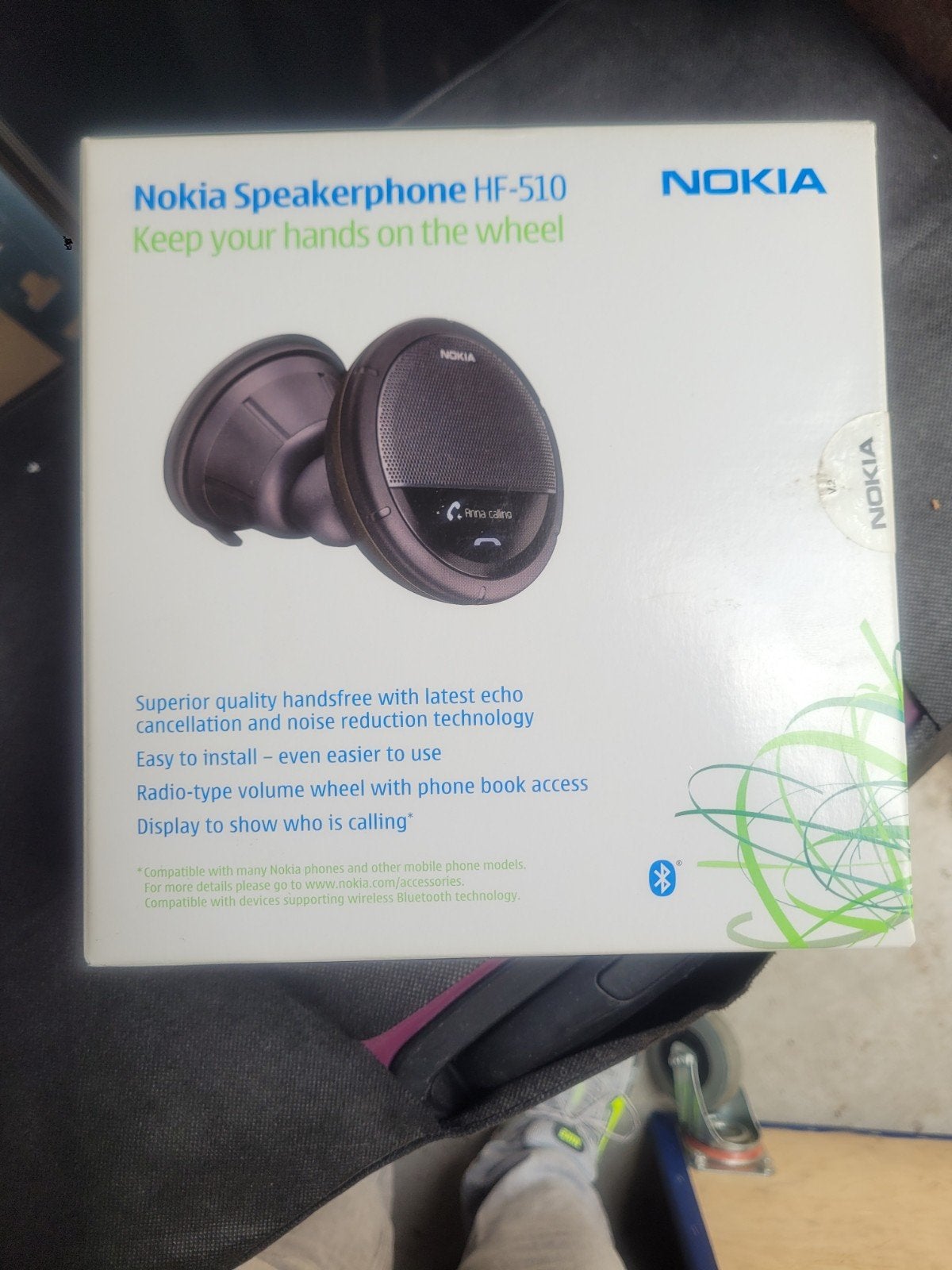 Nokia Speakerphone HF-510 Bluetooth Carkit, Telecommunicatie, Carkits, Opbouw, Universeel, Complete carkit, Nieuw