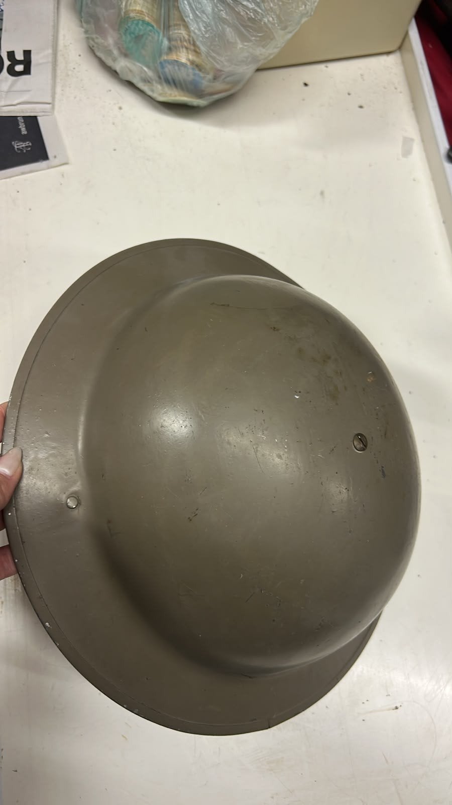 Helm WW2 Brits Brodie, Verzamelen, Ophalen of Verzenden, Engeland, Helm of Baret
