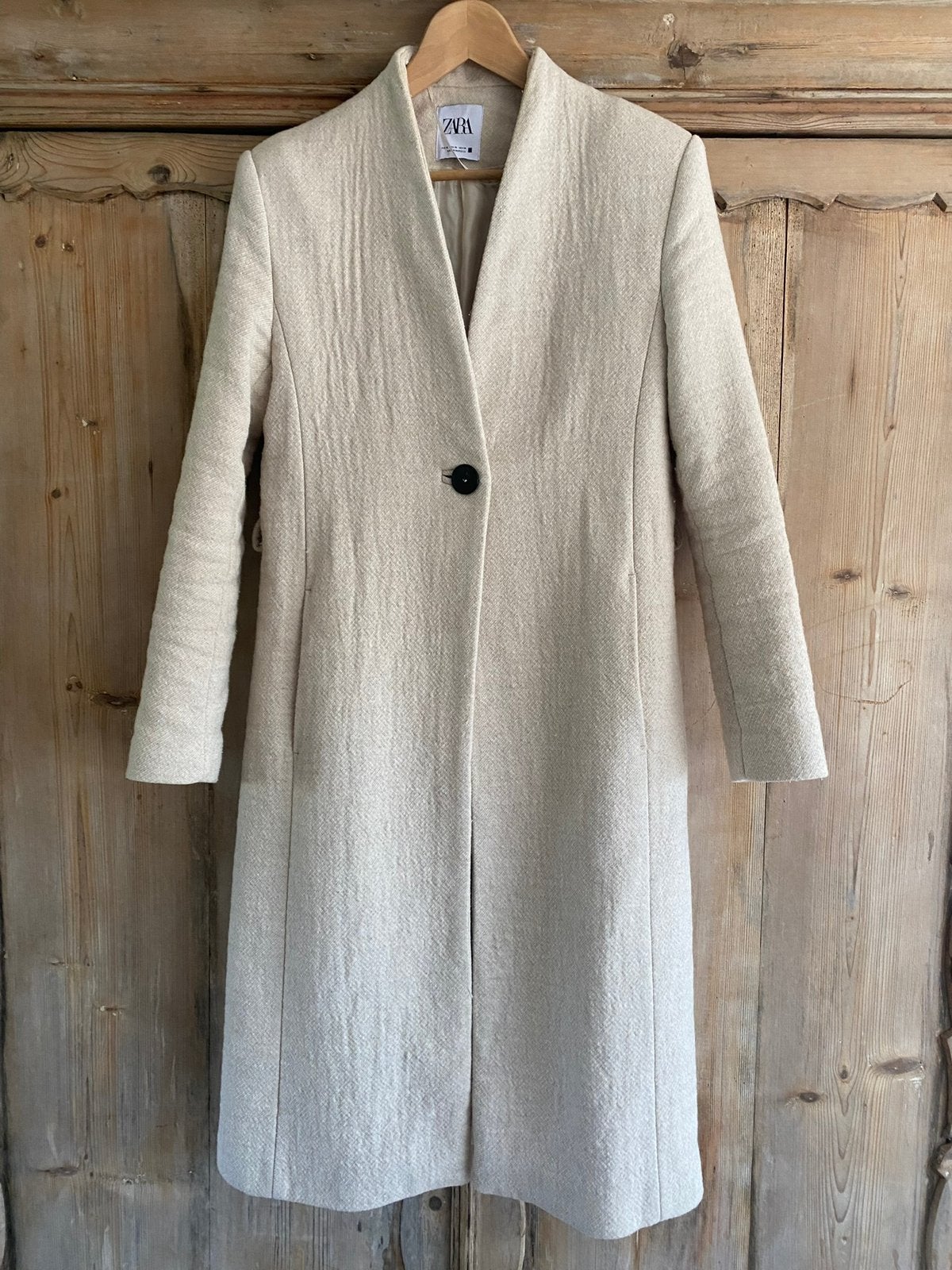 Zara lange jas maat XS, Ophalen of Verzenden, Zo goed als nieuw, Maat 34 (XS) of kleiner, Beige