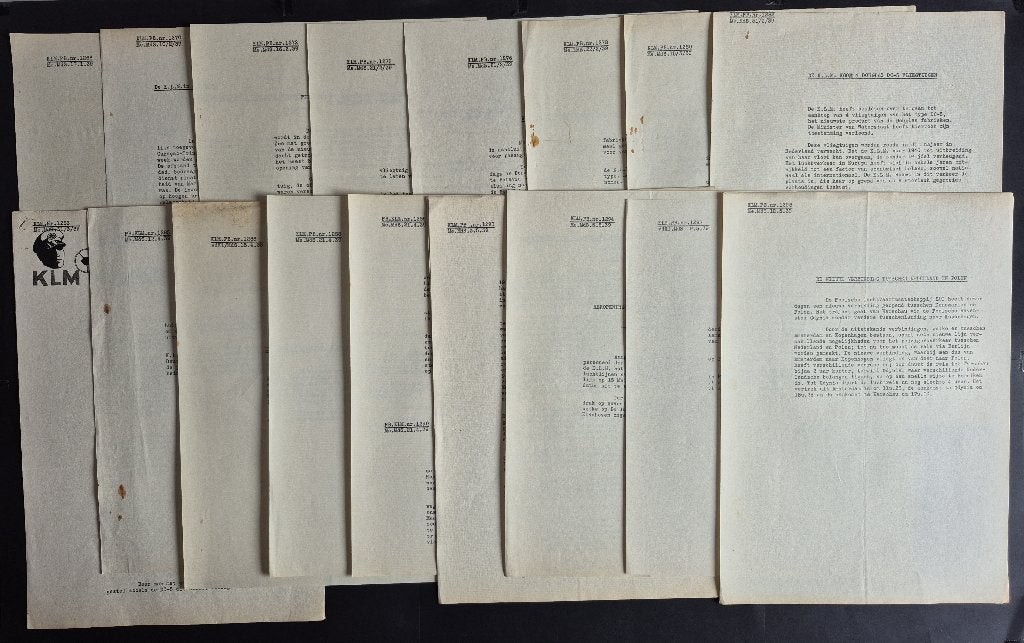 13 KLM persberichten uit 1939, nr. 1266 t/m 1298, Ophalen of Verzenden, Gebruikt, Boek of Tijdschrift