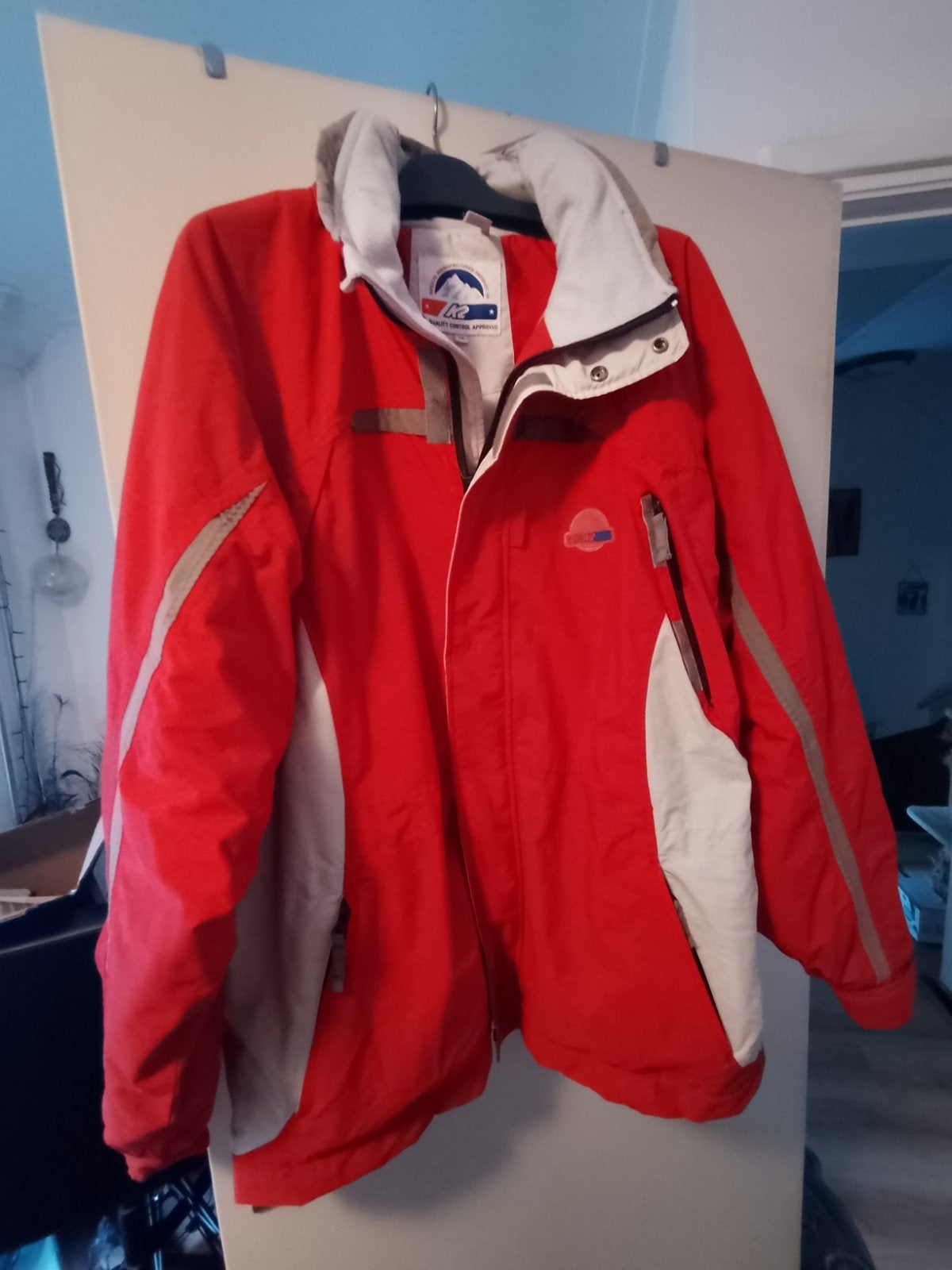 Vintage K2 ski jas heren - Rood/Wit - Maat 54, Maat 52/54 (L), K2, Ophalen of Verzenden, Jack