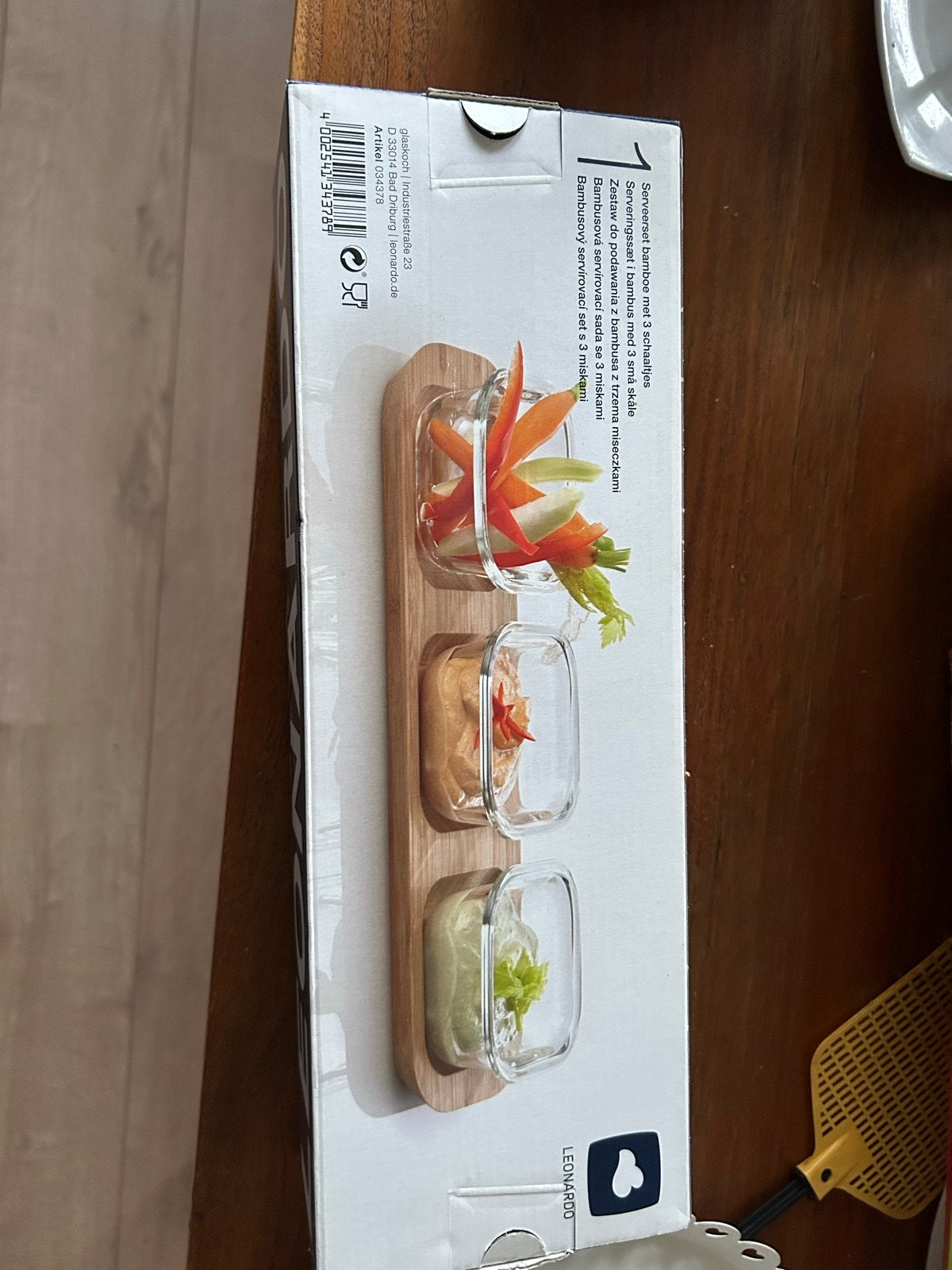 Leonardo Gusto Serveerset Bamboe met 3 Schaaltjes, Ophalen, Overige typen, Hout, Nieuw