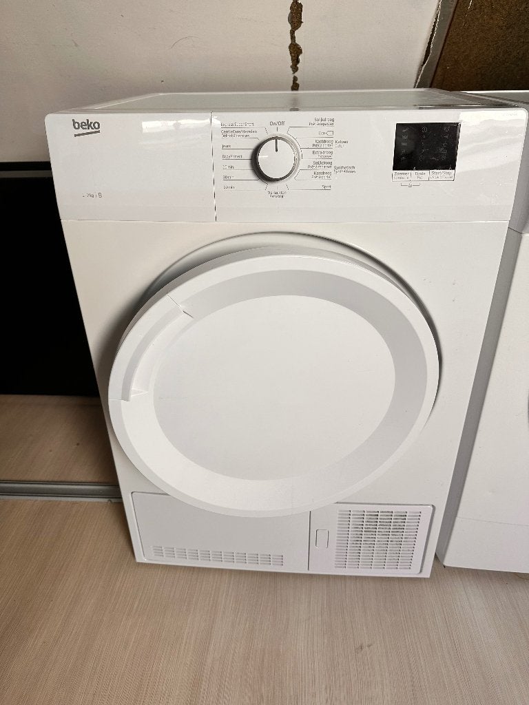 Beko condens droger 1-7 kg, Ophalen, 6 tot 8 kg, Gebruikt, 85 tot 90 cm
