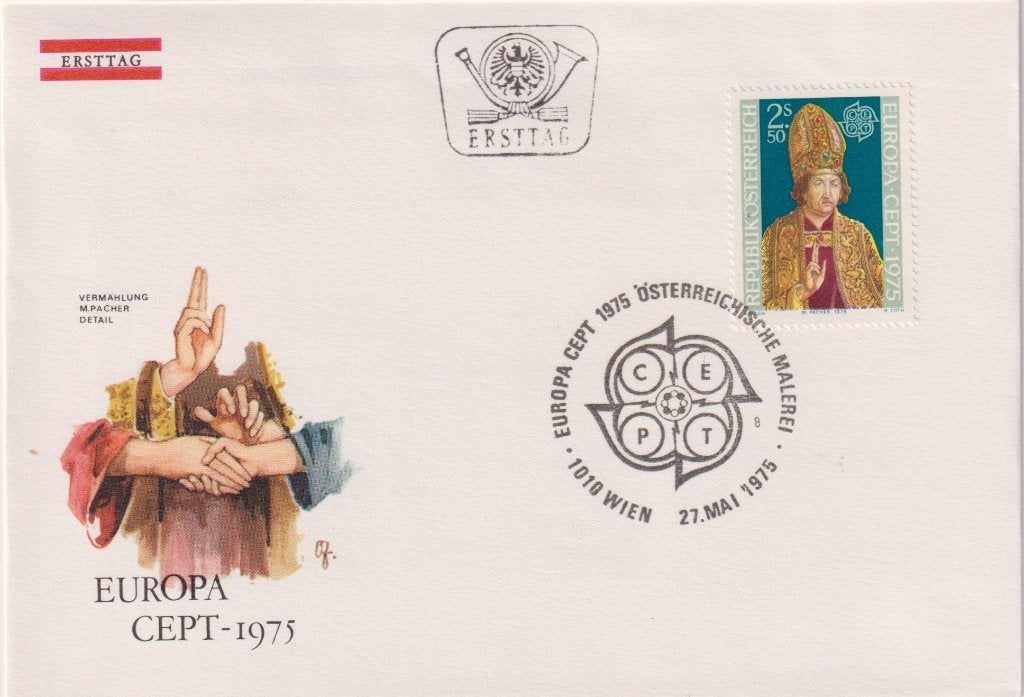 Oostenrijk 1975 EUROPA Schilderskunst schilderij S252, Postzegels en Munten, Postzegels | Eerstedagenveloppen, Verzenden, Onbeschreven