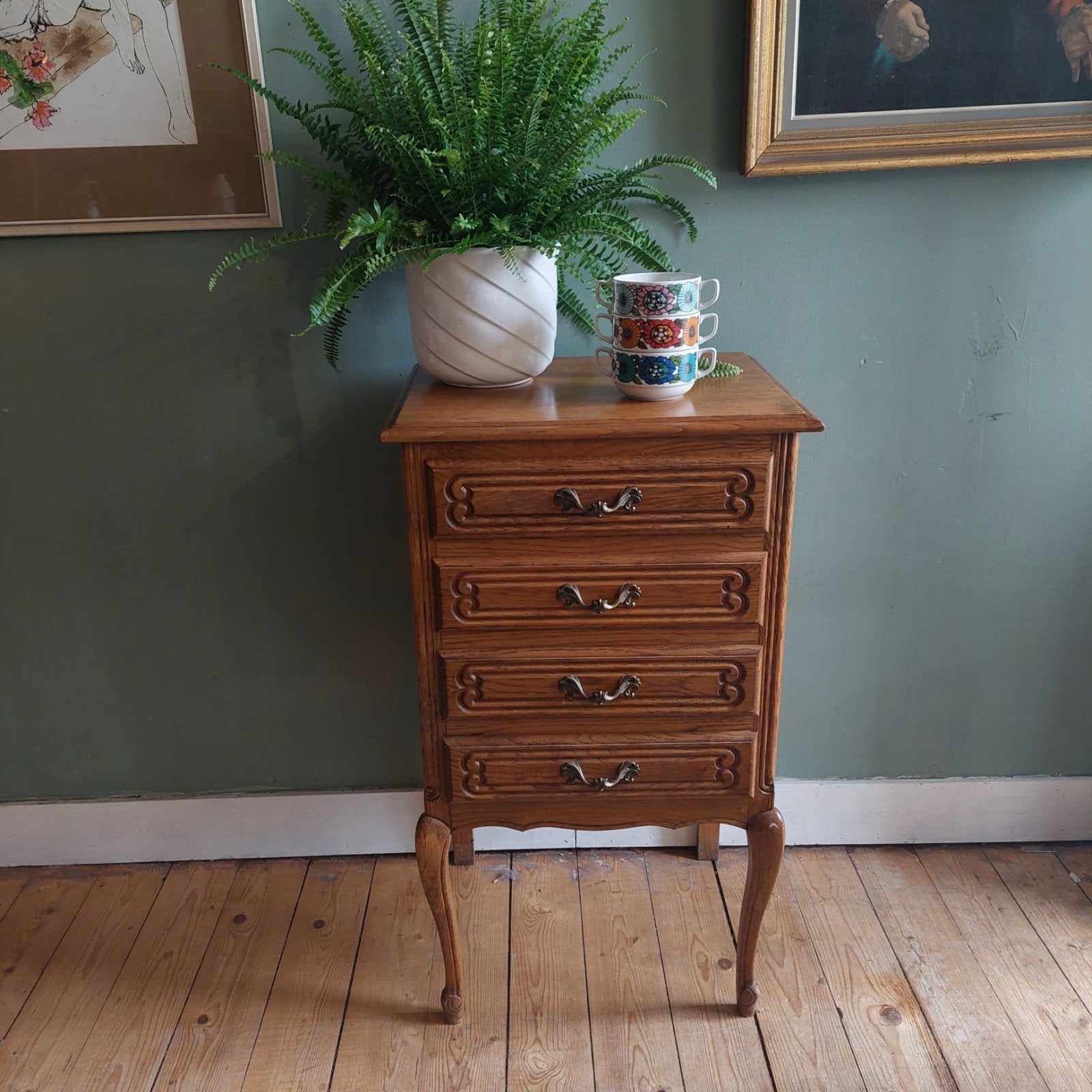 Lucky Vintage Louis XV Frans hoog ladekastje, Minder dan 50 cm, Gebruikt, ., Ophalen of Verzenden