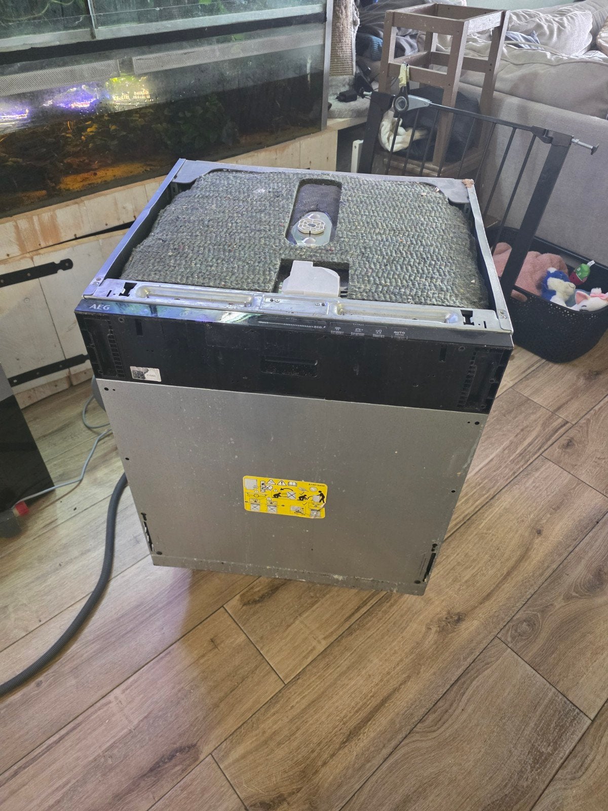 AEG Inbouw Vaatwasser - Achterpootje defect, Ophalen, Gebruikt, 60 cm of meer, Inbouw