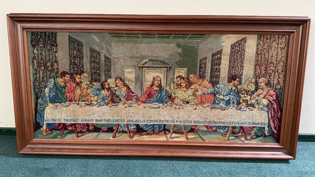 Groot geborduurd schilderij laatste avondmaal, Ophalen, Klassiek, Overige onderwerpen, Origineel werk