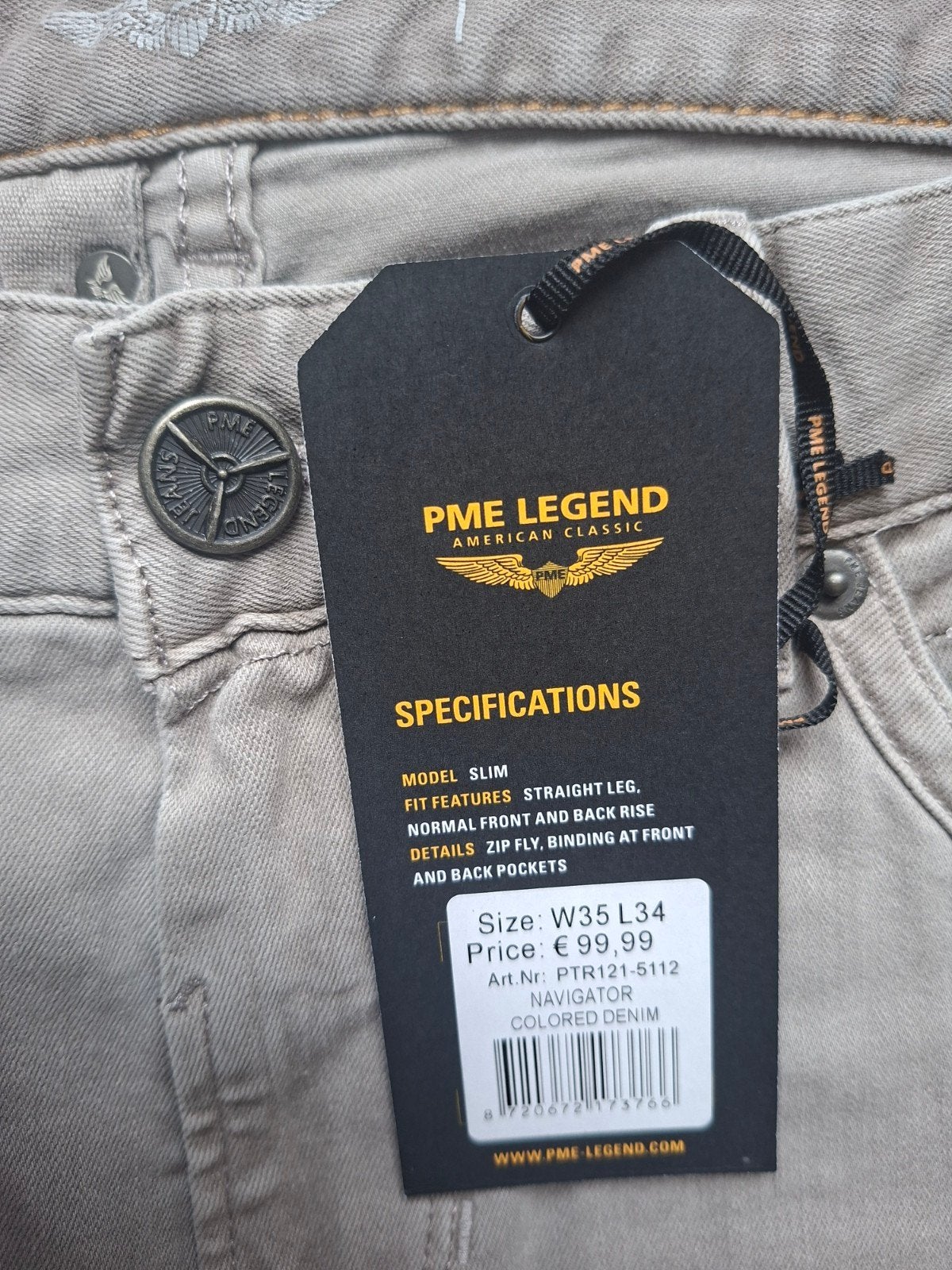 PME LEGEND Navigator slimfit jeans W35 L34 3 voor €149,95, Nieuw, Ophalen of Verzenden, W33 - W34 (confectie 48/50), Grijs