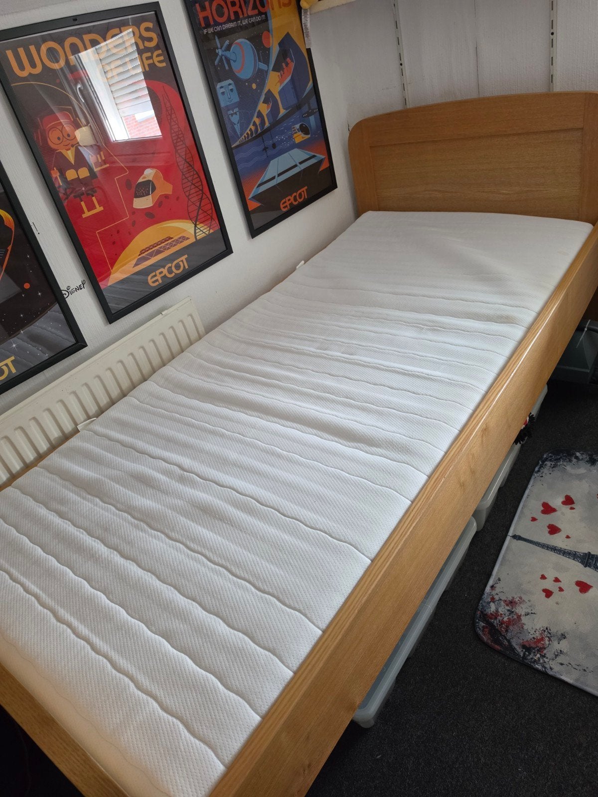 Eenpersoonsbed met lattenbodem - Vito Mirea, Ophalen, 90 cm, Eenpersoons, Bruin