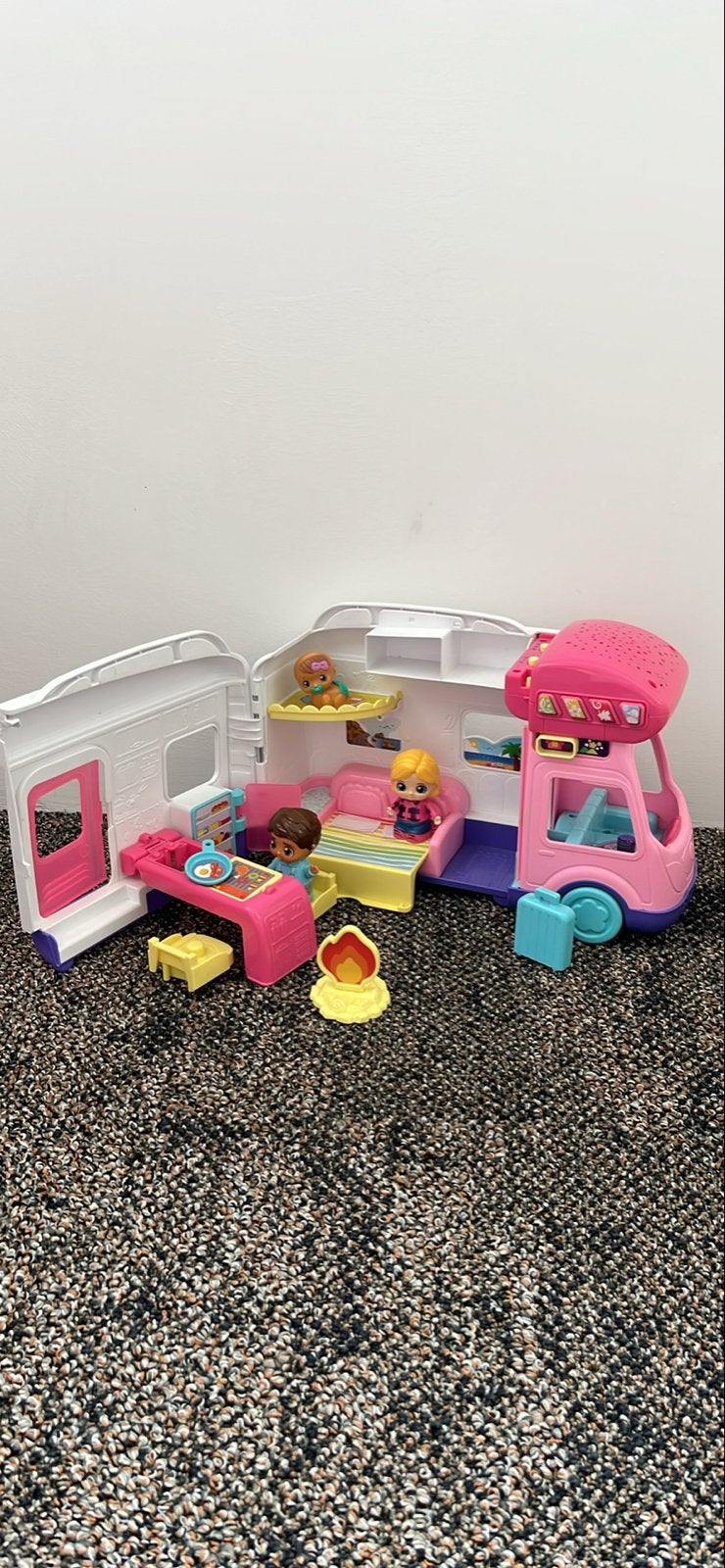 Vtech, Leuke speelgoed camper met poppetjes en accessoires, Ophalen of Verzenden, Zo goed als nieuw, Jongen of Meisje