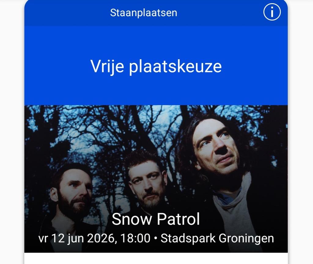 2 kaartjes Snow Patrol, Tickets en Kaartjes