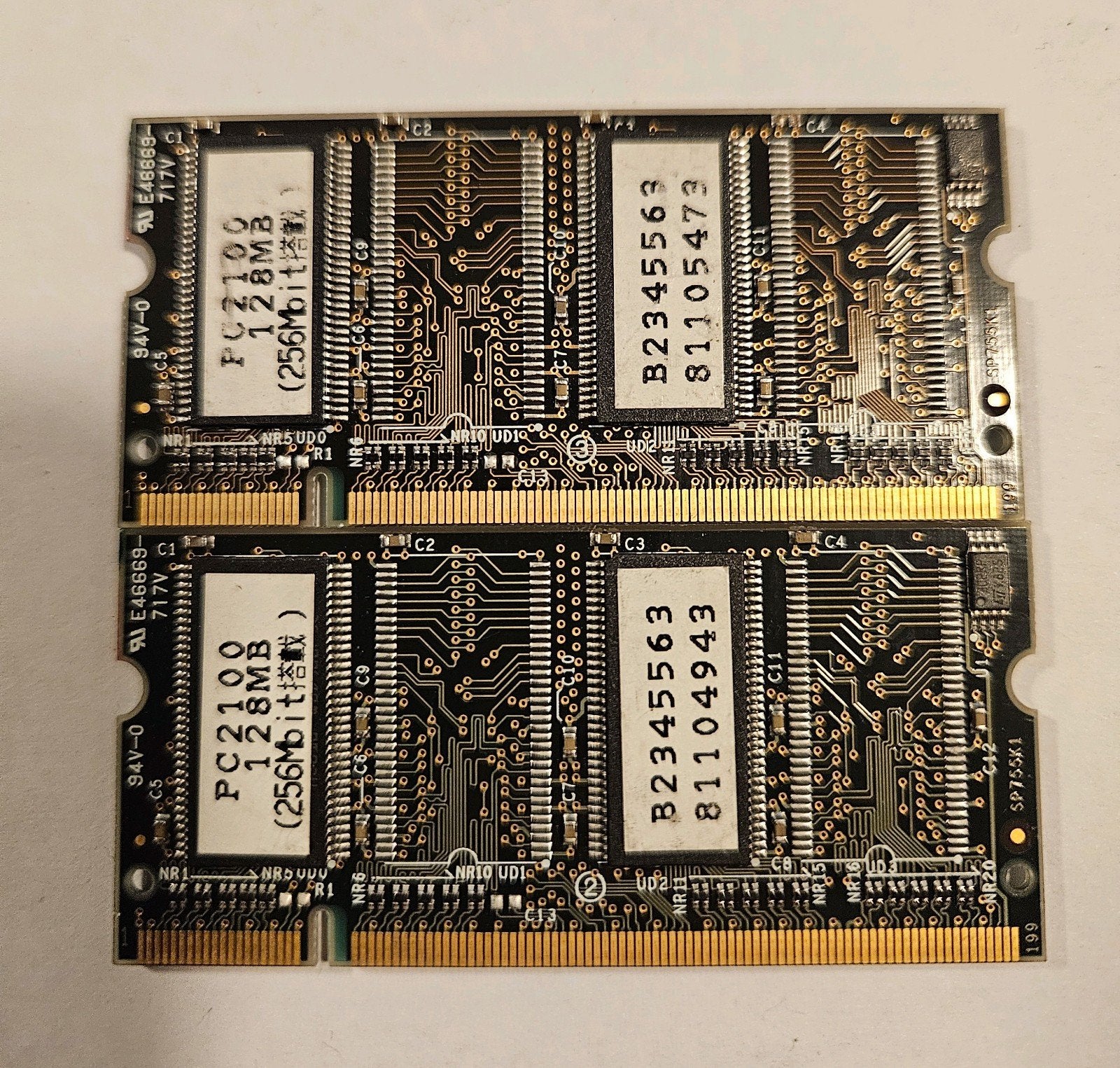 2x DDR1 RAM PC2100 – 128MB, Computers en Software, Ophalen of Verzenden, DDR, Desktop, 1 GB of minder