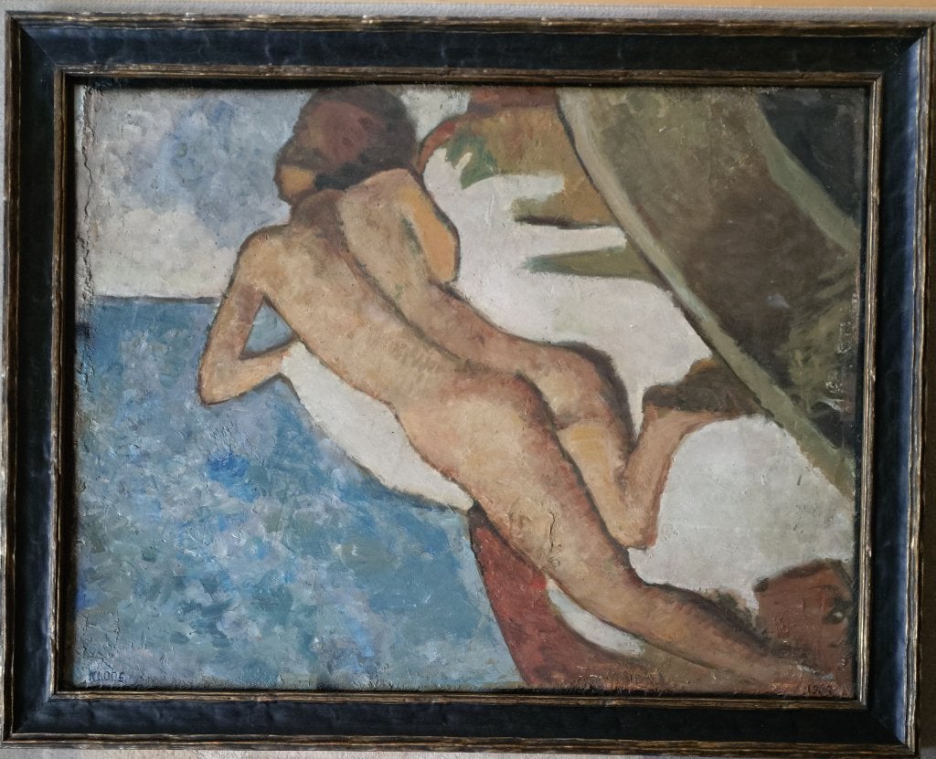 70 x 90 cm  ==Cornelis Kloos 1895-1976 ==liggend naakt, Antiek en Kunst, Ophalen